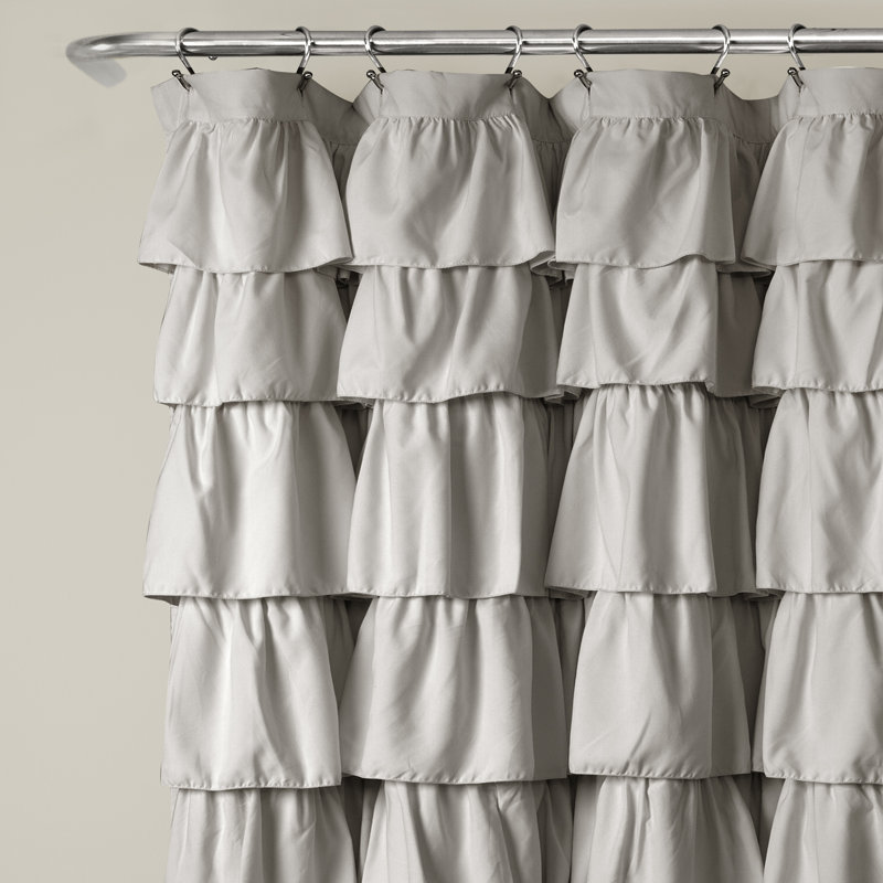 Shower Curtain with Hooks Included, Light Gray