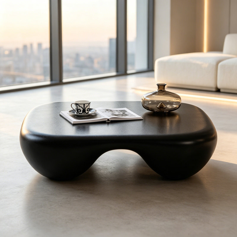 Table basse carrée 39,4 po Modern, Noir