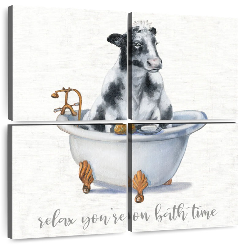 Ketti Bath Time Cow, H 57 po x l 57 po