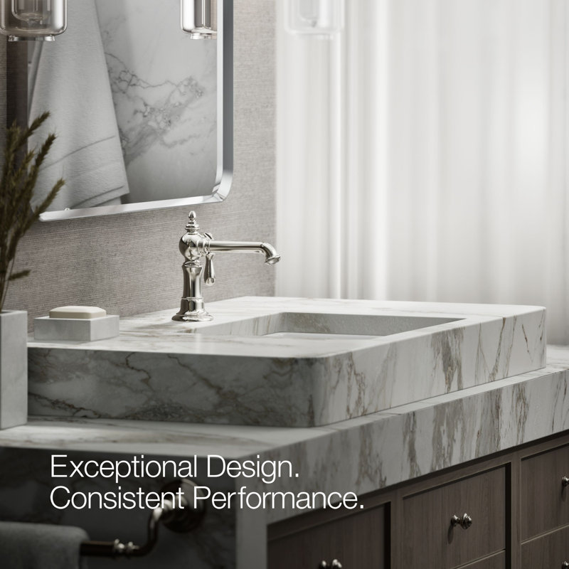 Artifacts® Single Hole Bathroom Faucet with Drain Assembly, Vibrant Polished Nickel