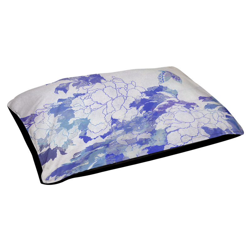 Coussin Burkart, L 32,5 po x l 42,5 po, Bleu / Mauve / Noir