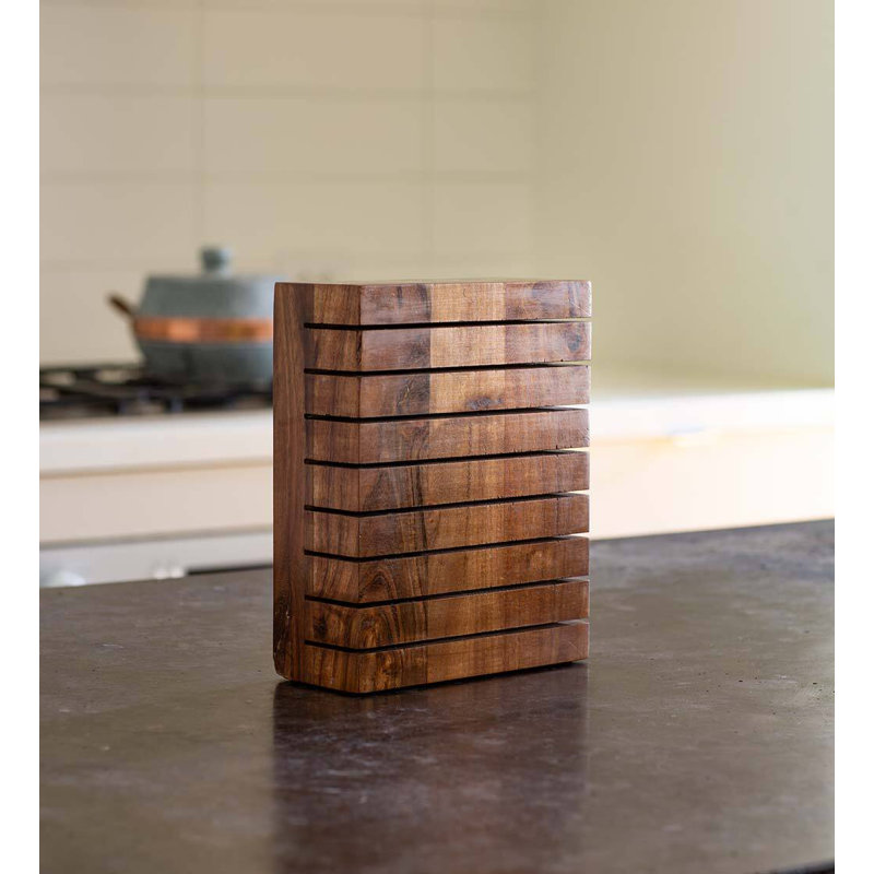 Acacia Wood Horizontal 8-Knife Block