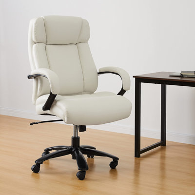 Big and Tall Desk Chair with Padded Armrest and Adjustable Seat - Supports up to 500lbs by JC HOME