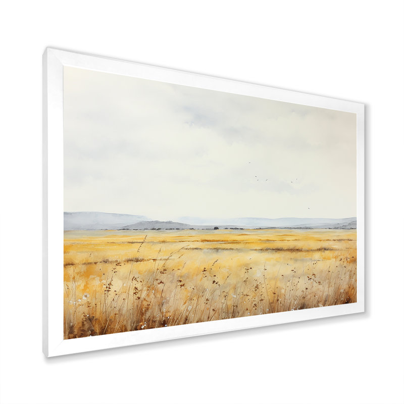 Tranquil Meadow Moments sur toile, Cadre simple blanc, H 34 po x l 44 po x P 1,5 po