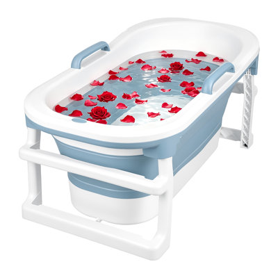 Baignoire portative 47 "pour adultes - Grande baignoire pliable pour le plongeon froid et le spa chaud, baignoire autoportante pour l'intérieur / l'extérieur, récupération de l'athlète et utilisation familiale
