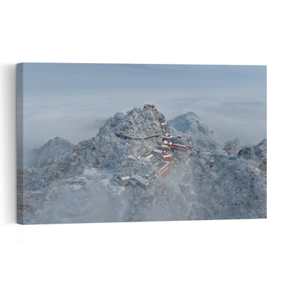 " Great Wall Misty Peaks Dramatic Abstract Contemporary Architecture Landscape Wall Art Print " by Simoon