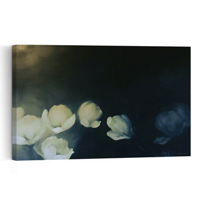 Shadowed Blooms II Abstract Contemporary Nature Wall Art Print 1 Piece Wrapped Canvas Wall Art