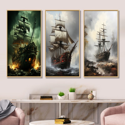 Ensemble de salon pirate Ghost Ship I - Pirate Wall Art