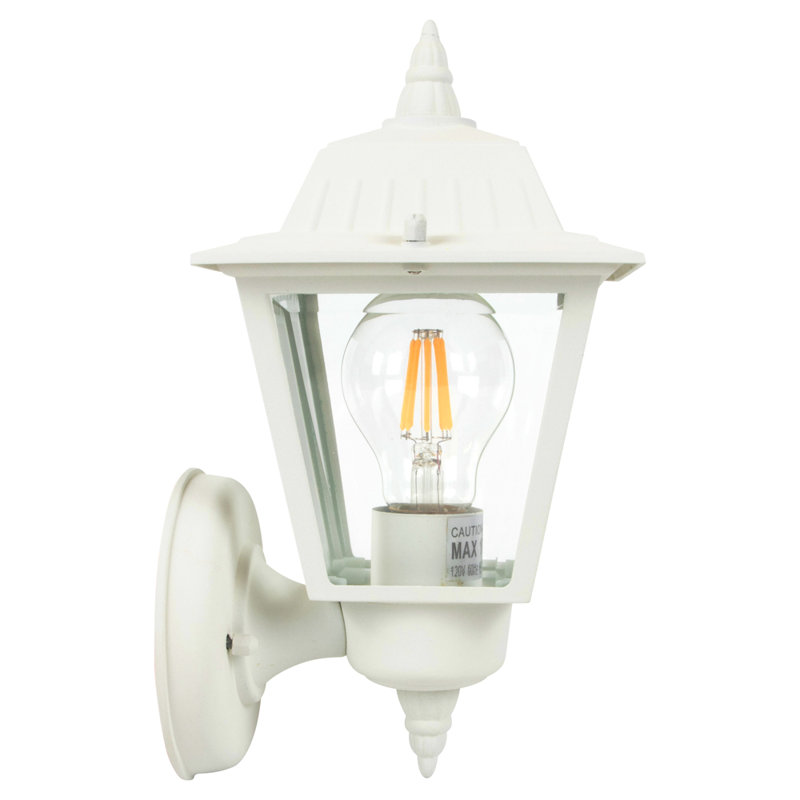 Lanterne murale d'extérieur Ledbetter, Blanc texturé