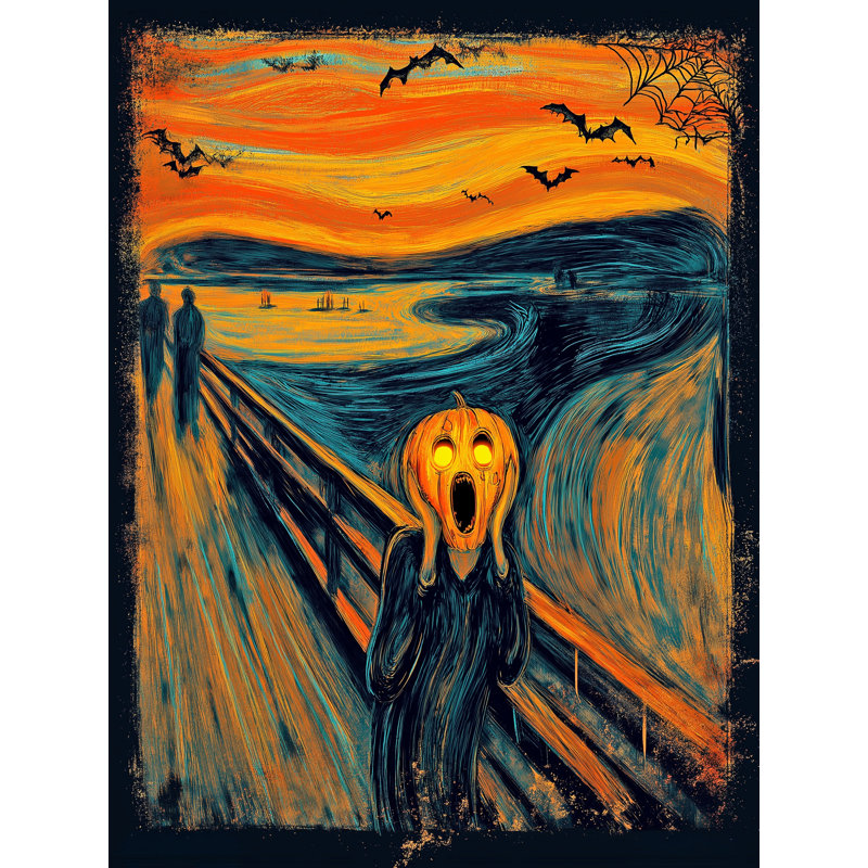 «The Pumpkin Scream Halloween», art mural sur toile, H 24 po x l 18 po