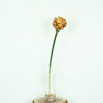 Arrangement floral 26 "artichaut artificiel dans un vase avec de l'eau artificielle et de la pierre, bouquet floral de longue tige de ferme pour décoration de table de centre de table de bureau à domicile