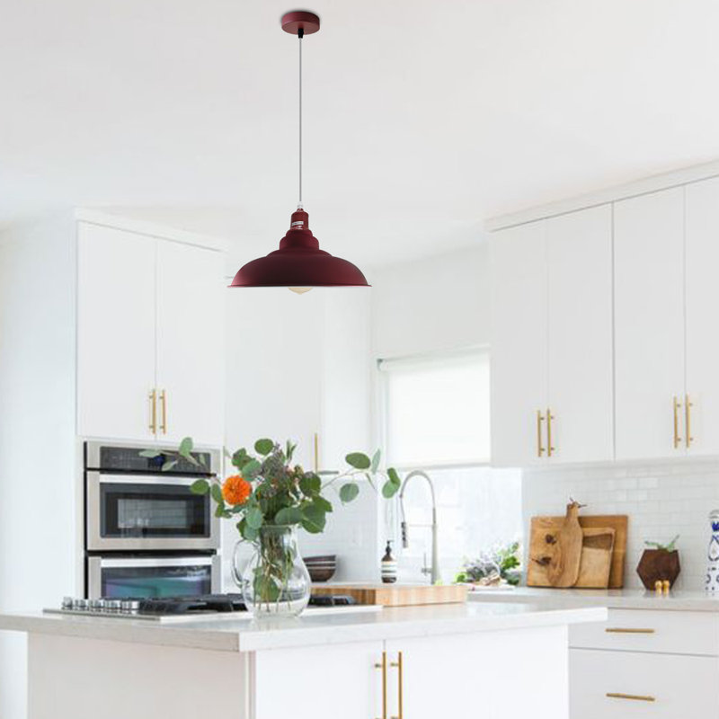 1 - Light Red Single Pendant, No