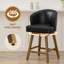 Swivel Upholstered Counter Stool with Solid Wood Frame