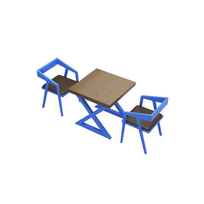 Rettie 2 - Person Pine Solid Wood Top Double Pedestal Dining Set