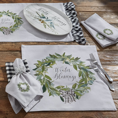 Winter Blessings Table Runner - Grey