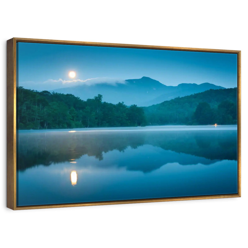 Paysage lunaire, Cadre flottant doré, 19 po x 13 po