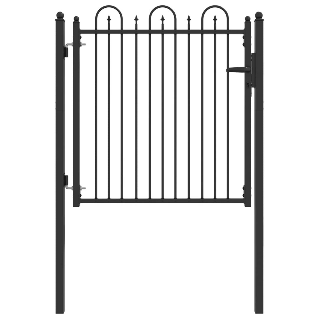 Vidaxl Fence Gate HORST Black Metal Security Accessory Outdoor Barrier Secure