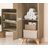 68‘’H Narrow Corner Bookcase Rattan Bookcase With Drawers And Doors