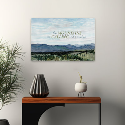 «The Mountains Are Calling - Contemporary Landscape Mountains Trees Art»