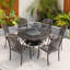 47.24"Outdoor Courtyard Leisure Cast Aluminum Baking Table with Electric Fire