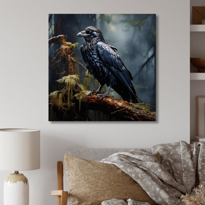 «Black Raven forest Guardian I» - art mural grand corbeau