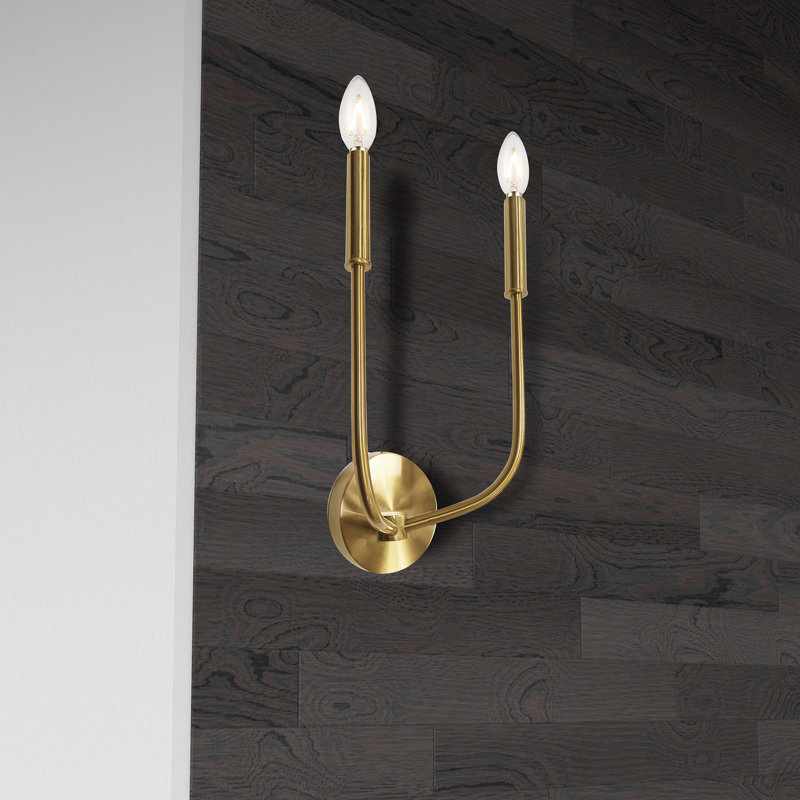 Culverson Steel Candle Wall Light, Aged Brass