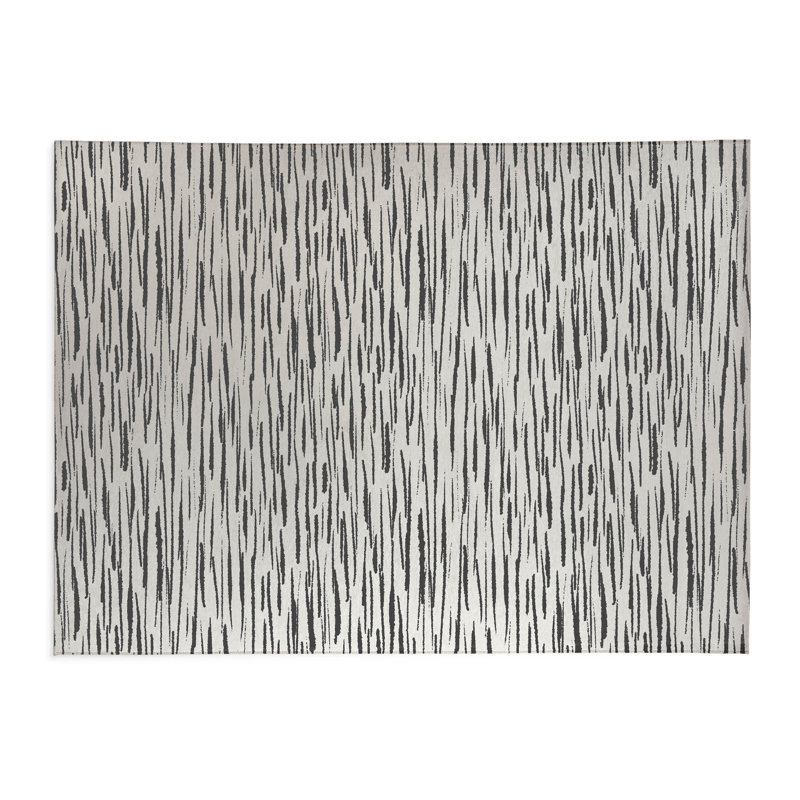 Tapis de bureau léger Spectrum Strands, L 6 pi x L 4 pi, Ivoire/gris anthracite