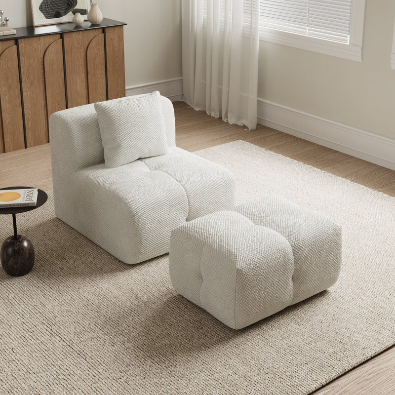 Fauteuil inclinable simple en mousse entièrement compressée, Ivoire ivoire