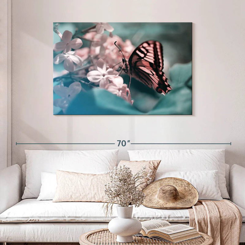 Brampt Pink Butterfly, 30" H x 45" W