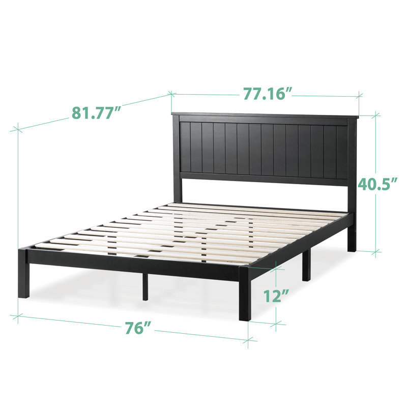 Aalke Solid Wood Platform Bed, King