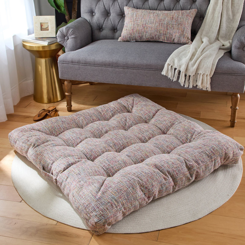 Coussin décoratif rayé intérieur / extérieur en polyester, H 40 po x l 40 po, Avery Summer