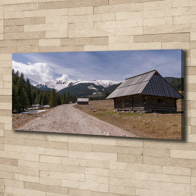 House In Mountains - Wrapped Canvas Print