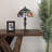 Lootens  Tiffany Table Lamp Red/Blue/Green/Orange Stained Glass Rose Flowers LED Bulb Included 12"W*12"D*19"H