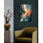 Art mural de style marbré en verre trempé bleu, reproduction d'art abstrait et contemporain sur verre-1860182589