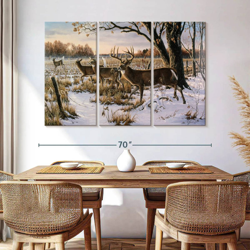 Brampt Cautious Crossing - Whitetails, 42" H x 65" W