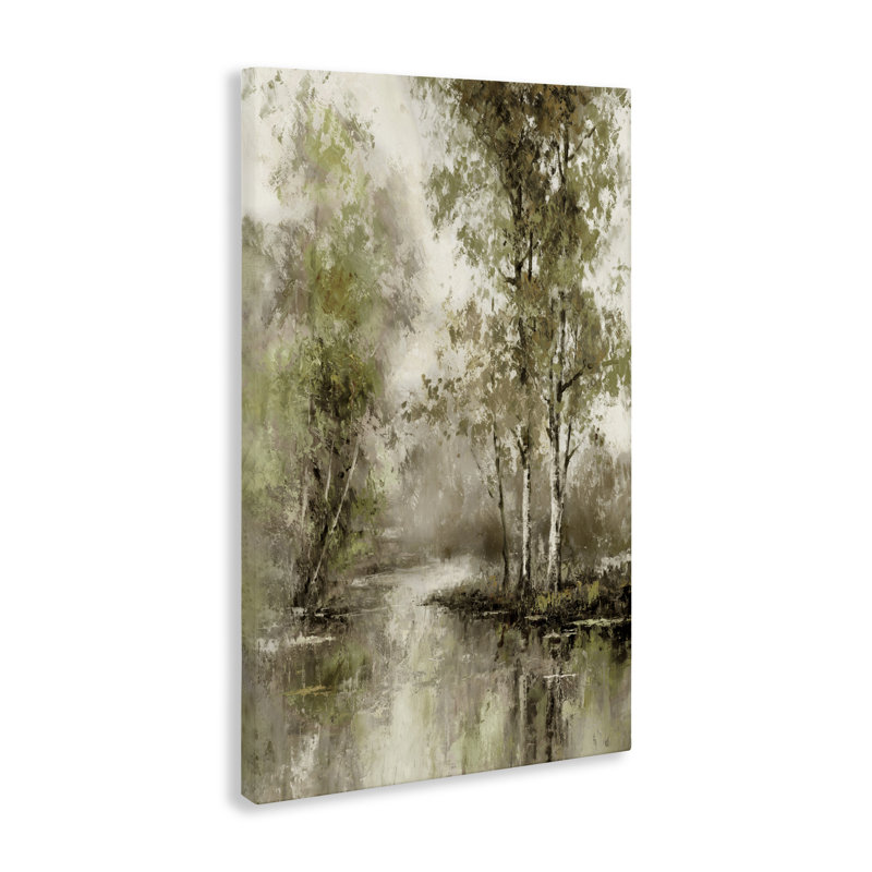 Toile de la rivière Spring Forest, conception de T.C. Chiu, H 24 po x l 16 po