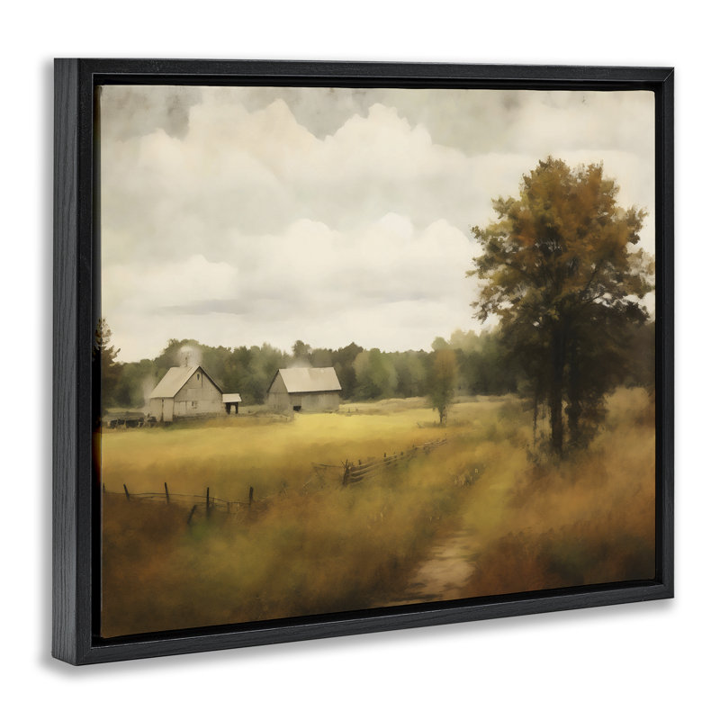 Cadre flottant flou Old Country, conçu par Creative Studio, Cadre flottant noir de jais, H 17 po x l 21 po
