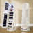 3-in-1 Rotating Floor Jewellery Mirror Cabinet with Storage Shelves-1570658802