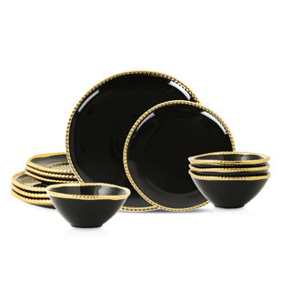 Christian Siriano Akoya 12-Piece Dinnerware Set Porcelain