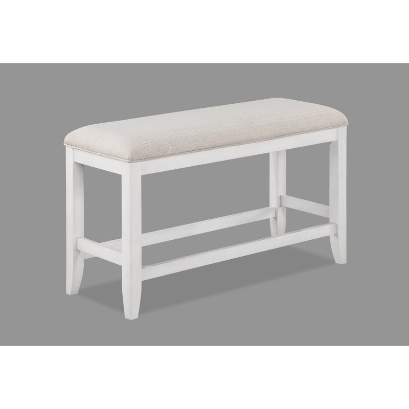 Banc de salle à manger à hauteur de comptoir 1 pièce, Beige, Blanc