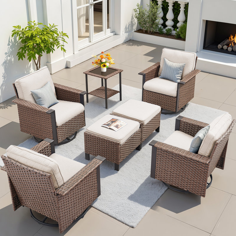 Ensemble de conversation avec coussins 7 pièces, Beige