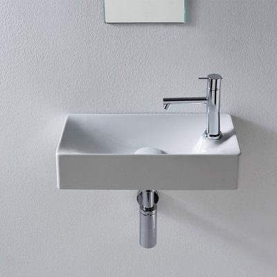 Scarabeo By Nameeks Soft 8.7'' White Ceramic Rectangular Bathroom Sink