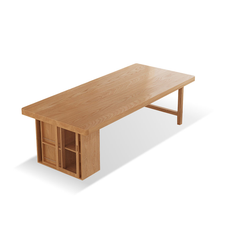 Bureau rectangulaire en bois massif Burlywood, 29.53" H x 70.87" W x 31.5" D