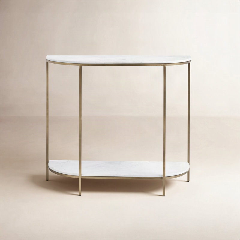 Luciana White Marble Top Console Table