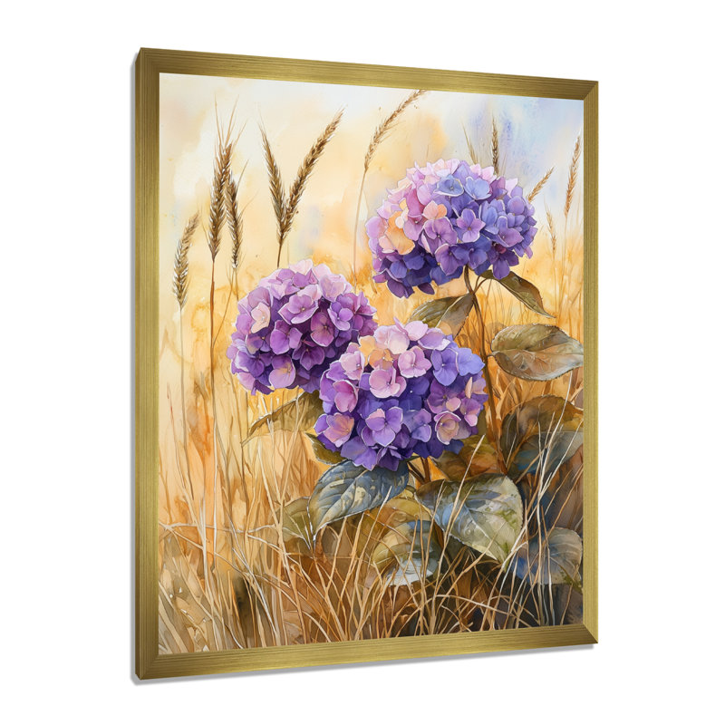 Heitmann - Floral Wall Decor, H 32 po x l 24 po, Reproduction encadrée d'une seule photo, Doré