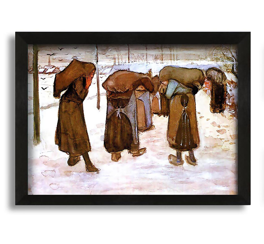 Gerahmtes Leinwandbild Coal Bearing Women von Van Gogh