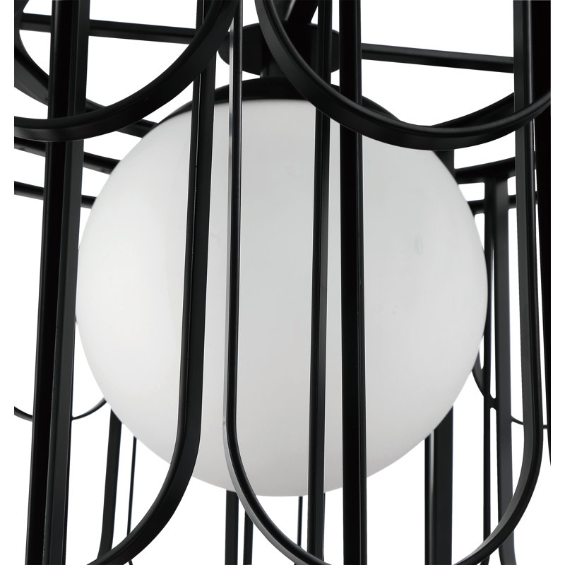 Hialmar 1 - Light Unique/Statement Pendant, 74.67" H x 25" W x 25" D, Black