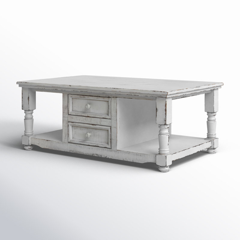 Griselde Solid Wood Single Coffee Table, White