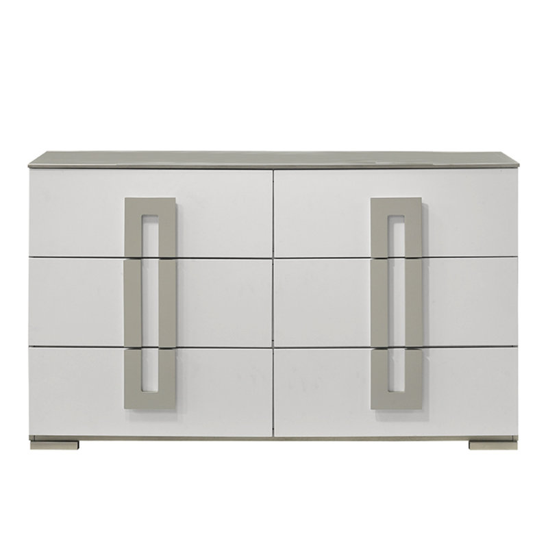 Olivia Contemporary Style 6- Drawer Dresser Made With Wood
