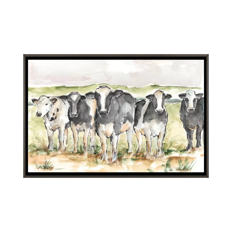 «Field Days II» par Ethan Harper - reproduction d'art, H 26 po x l 40 po x 1,5 po, Pas de tapis, Toile avec cadre gris